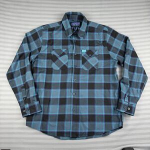 Dixxon Shirt Mens XL Blue Purple Resilience Flannel Plaid Limited Edition